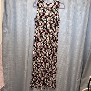J. Jill Black Floral Maxi Dress